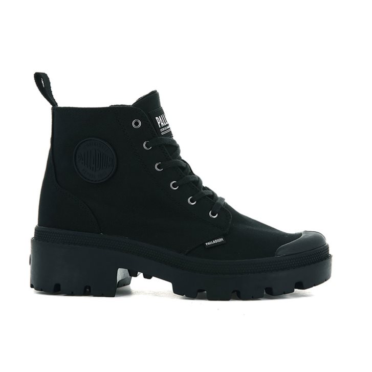 Dámské Boty Palladium Pallabase Twill Černé | CZ TFW-46P